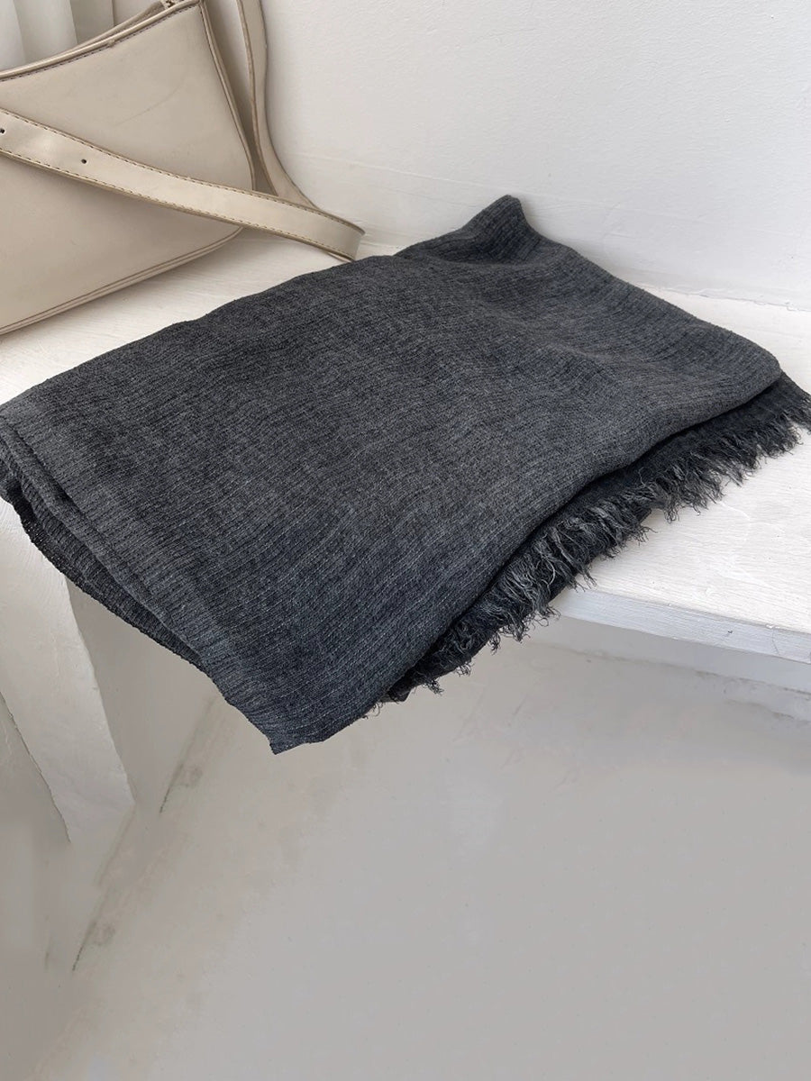 Women Autumn Artsy Pure Color Shawl Scarf