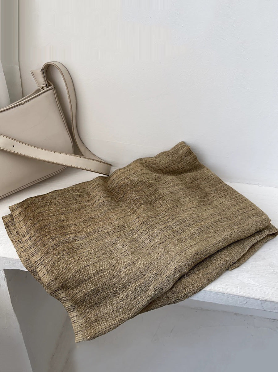 Women Autumn Artsy Pure Color Shawl Scarf