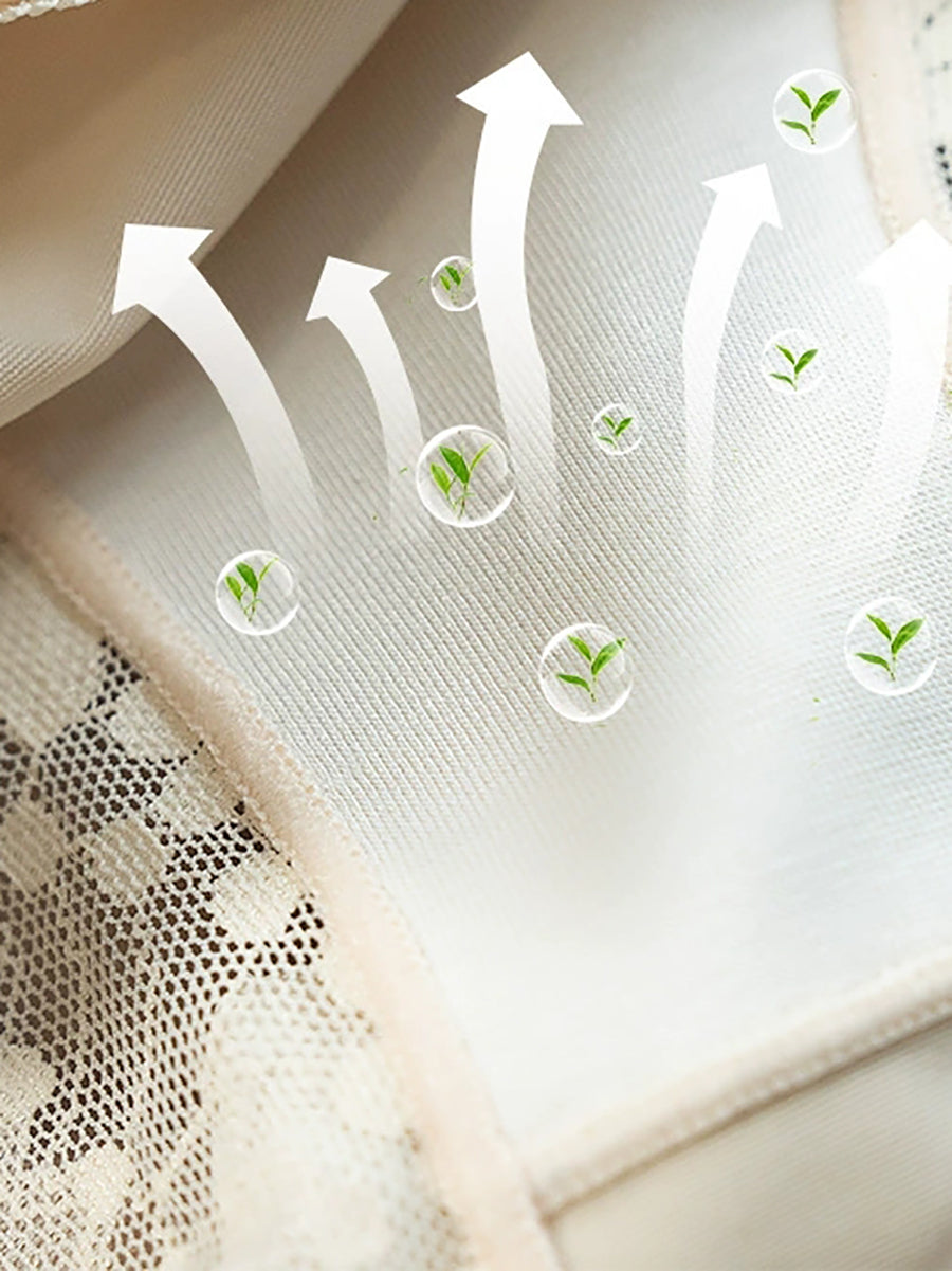 5 Pieces Summer Women High Waist Flower Lace Underwear