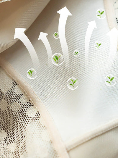 5 Pieces Summer Women High Waist Flower Lace Underwear