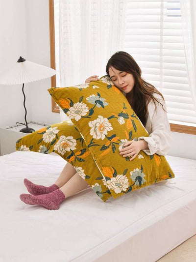 2 Pieces Artsy Floral 100%Cotton Pillow Towel