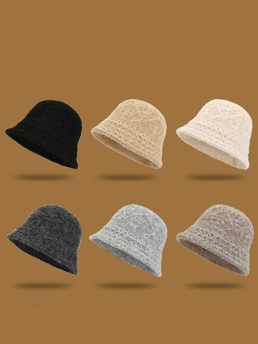 Women Autumn Warm  Knitted Bucket Hat