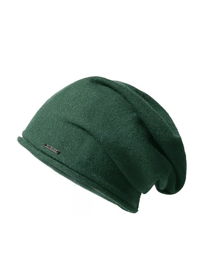 Women Casual Autumn Pure Color Warm Knitted Hat