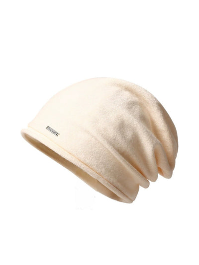 Women Casual Autumn Pure Color Warm Knitted Hat