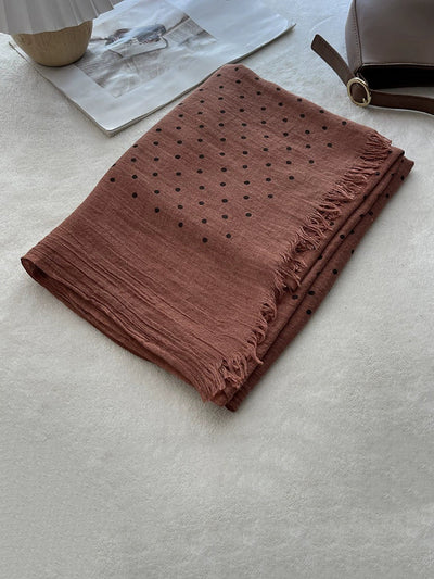 Women Autumn Artsy Dot Tassel Shawl Scarf