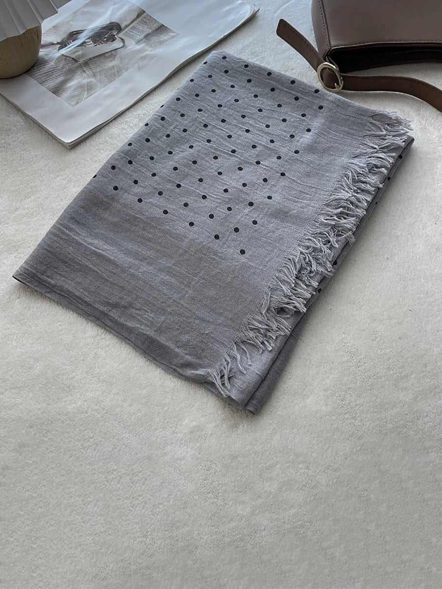 Women Autumn Artsy Dot Tassel Shawl Scarf