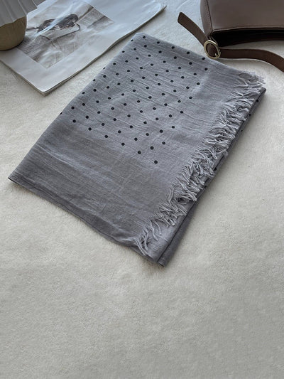 Women Autumn Artsy Dot Tassel Shawl Scarf