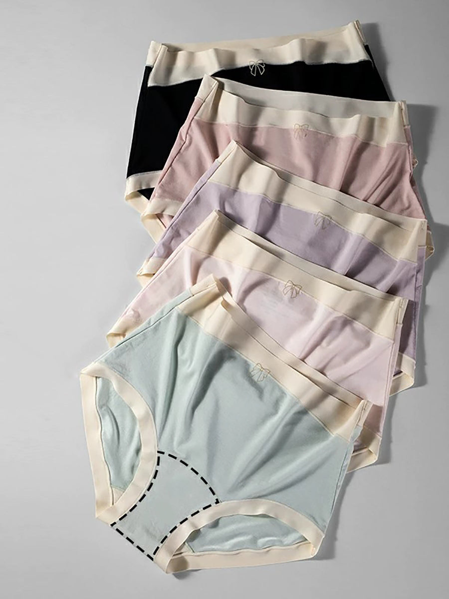 6 Pieces Summer Women High Waist Colorblock Underwear