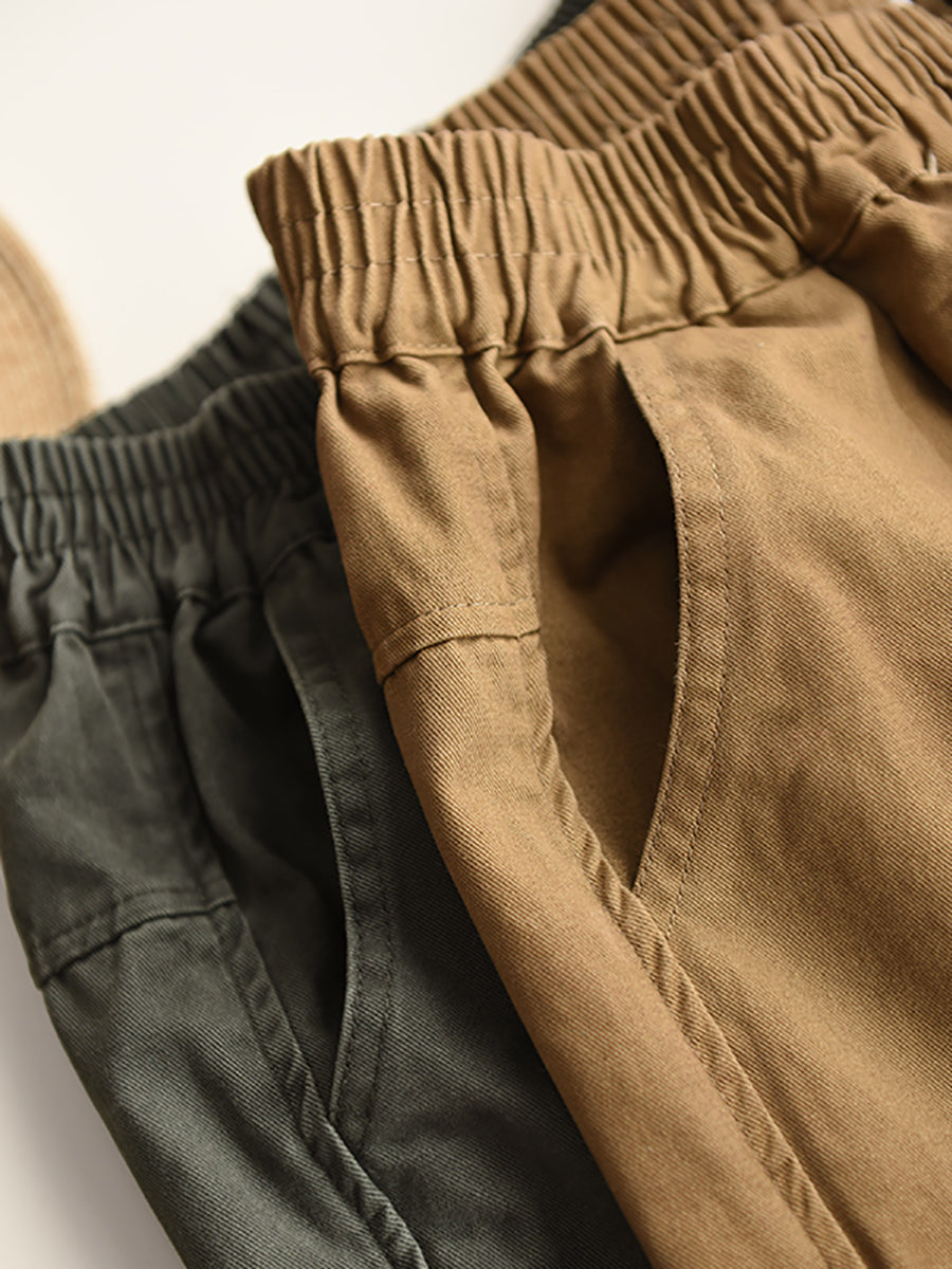 Women Summer Pure Color 100%Cotton Harem Pants