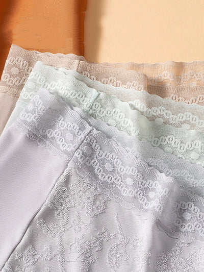 4 Pieces Summer Artsy Women Jacquard Lace Underwear