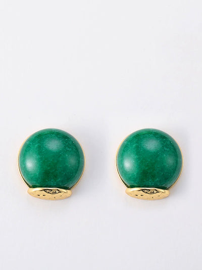 Women Vintage Pearl Stone Alloy Ear Stubs