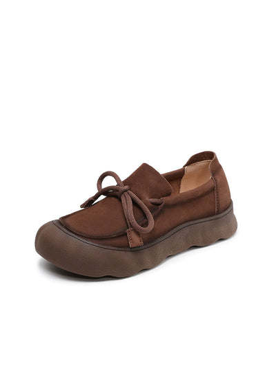 Women Vintage Genuine Leather Strap Flat Shoes