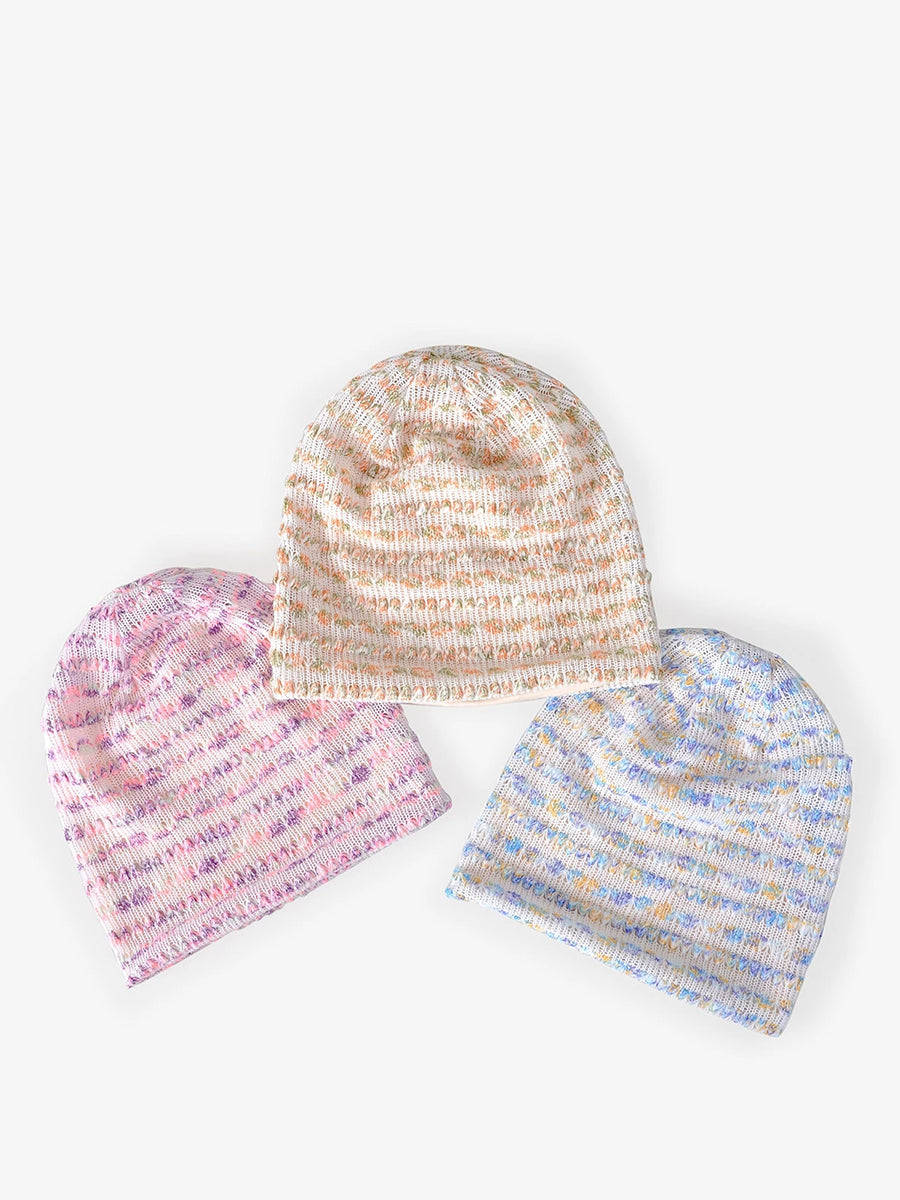 Women Autumn Artsy Floral Soft Knitted Hat