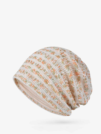 Women Autumn Artsy Floral Soft Knitted Hat