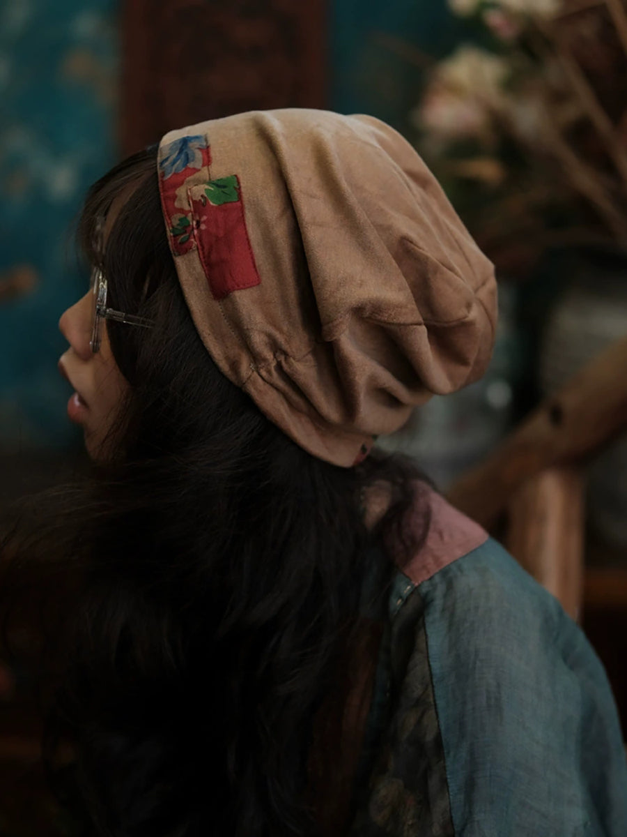 Women Ethnic Patchwork Slouchy Beanie
