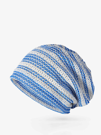 Women Summer Stripe Knitted Hollow Out Hat