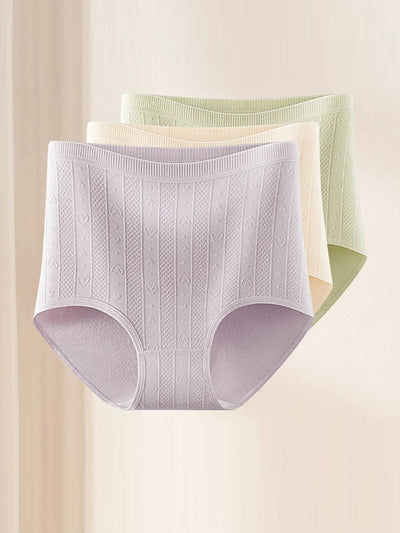 5 Pieces Summer Women High Waist Jacquard Underwear