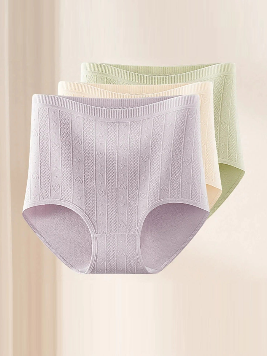 5 Pieces Summer Women High Waist Jacquard Underwear