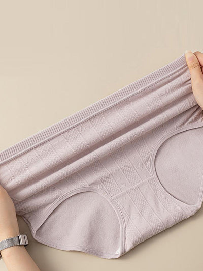 5 Pieces Summer Women High Waist Jacquard Underwear