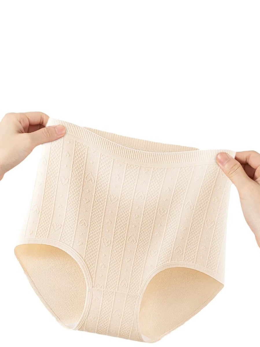 5 Pieces Summer Women High Waist Jacquard Underwear