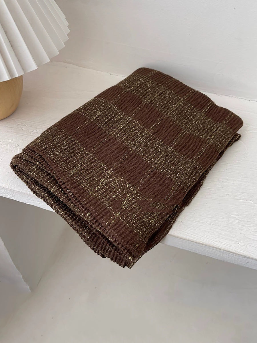 Women Autumn Vintage Plaid Shawl Scarf