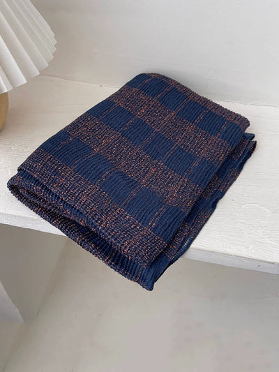 Women Autumn Vintage Plaid Shawl Scarf