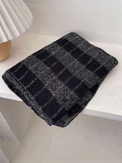 Women Autumn Vintage Plaid Shawl Scarf