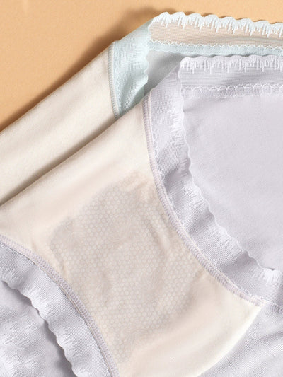 4 Pieces Summer Artsy Women Lace High Waist Underwear