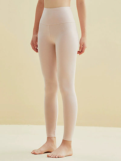 Women Autumn Warm Pure Color High Waist Cotton Leggings