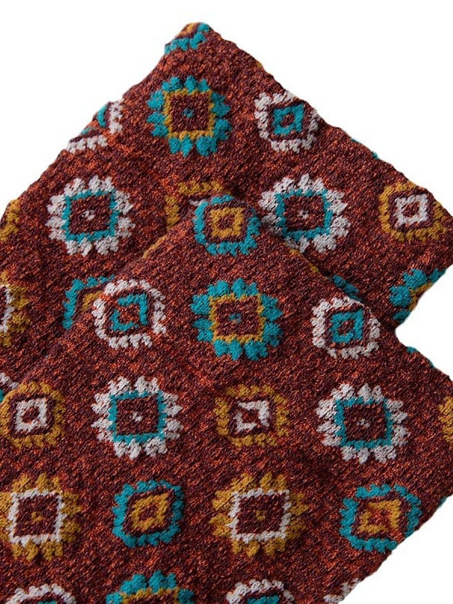 5 Pairs Women Artsy Flower Cotton Mid-Heel Socks