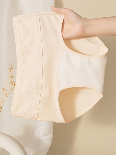 6 Pieces Women High Waist Colorblock Cotton Underwear