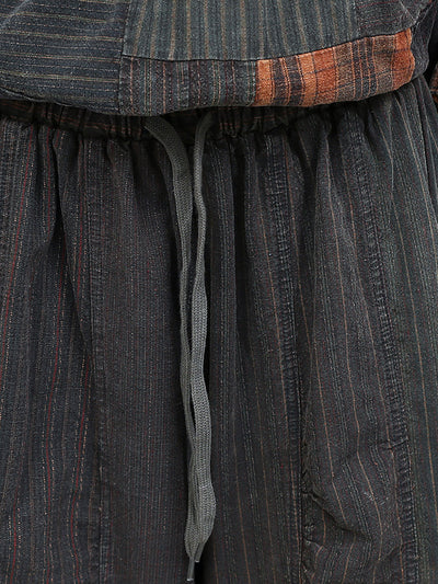 Women Autumn Retro Patchwork O-Neck Loose Cotton Suits