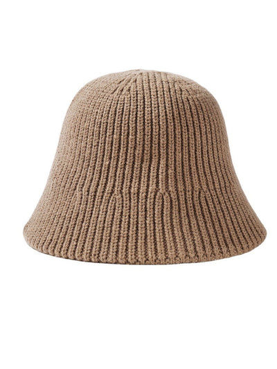 Women Autumn Casual Pure Color Knitted Bucket Hat