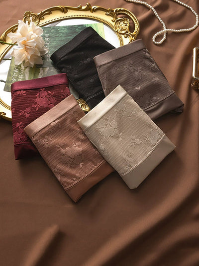 5 Pieces Women Artsy Lace High Waist Underwear