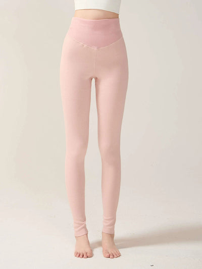 Women Autumn Warm Pure Color High Waist Leggings