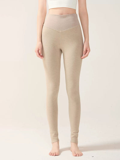 Women Autumn Warm Pure Color High Waist Leggings