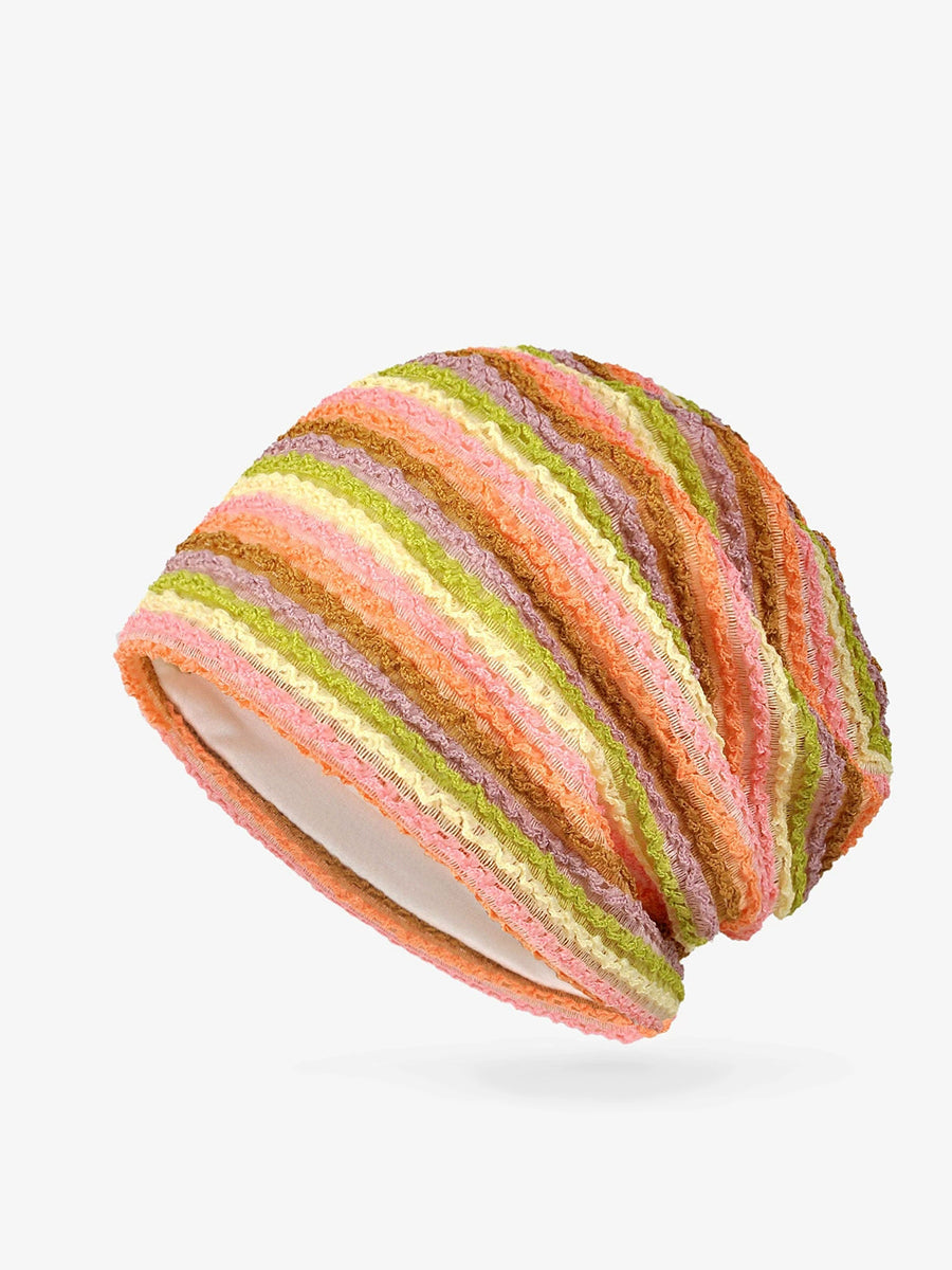 Women Artsy Colorblock Stripe Knitted Hat