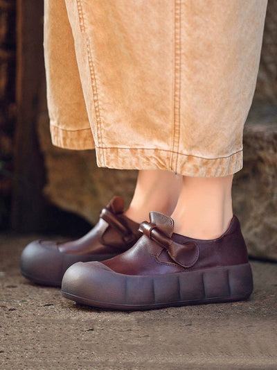 Women Autumn Genuine Leather Soft Flat Shoes