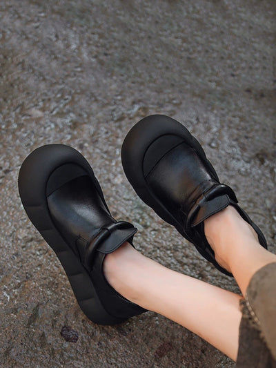 Women Autumn Genuine Leather Soft Flat Shoes