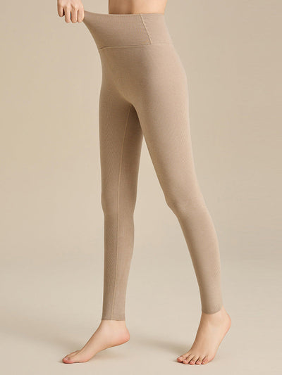 Women Autumn Warm Pure Color High Waist Leggings