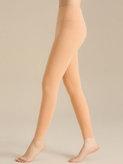 Women Autumn Warm Pure Color High Waist Leggings
