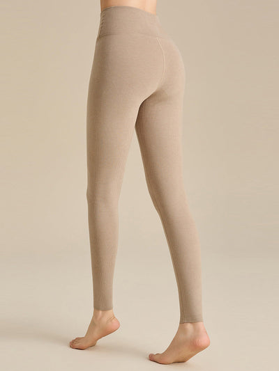 Women Autumn Warm Pure Color High Waist Leggings