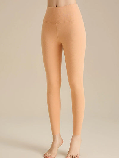Women Autumn Warm Pure Color High Waist Leggings