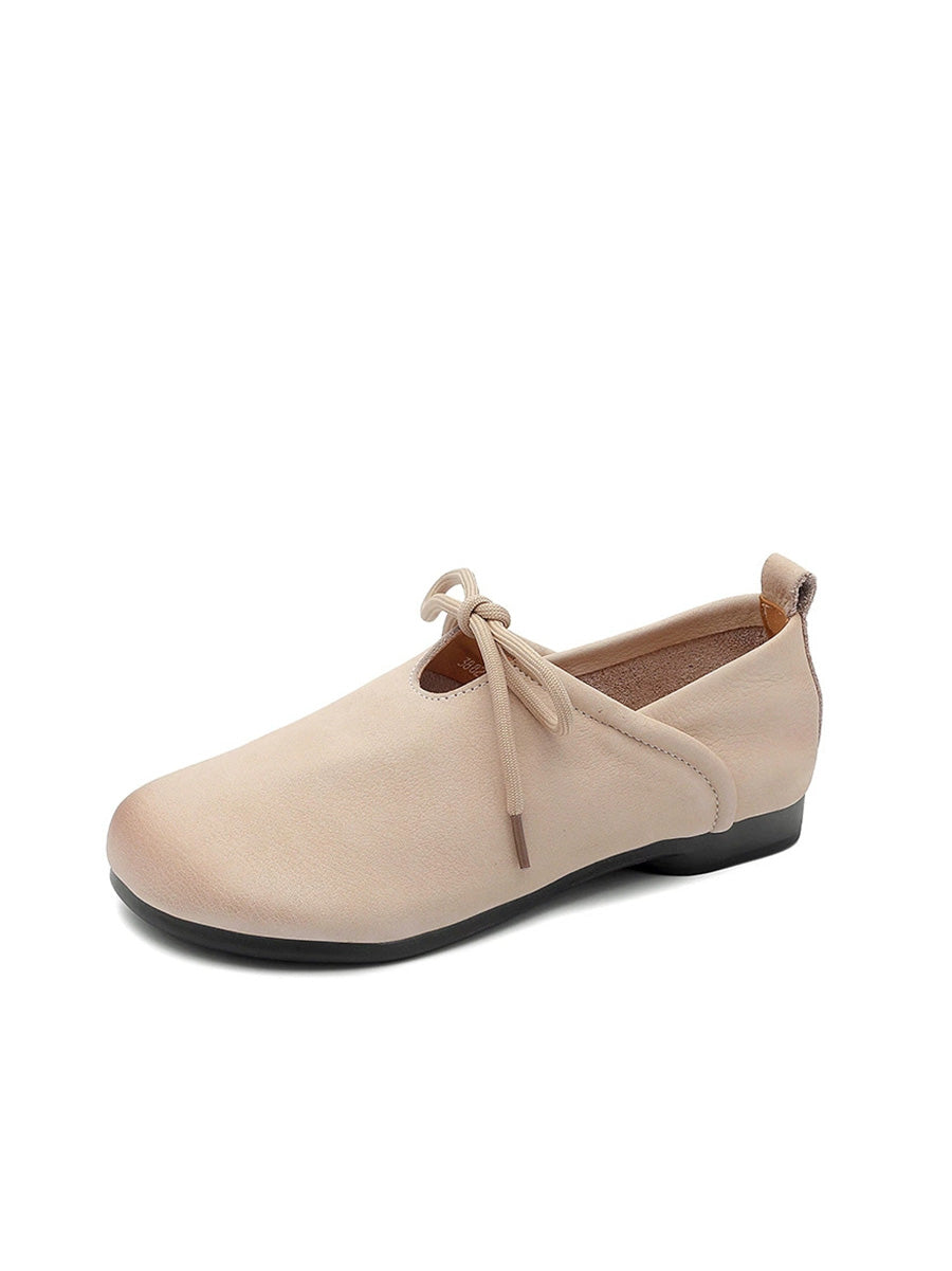 Women Autumn Soft Genuine Leather Low Heel Shoes