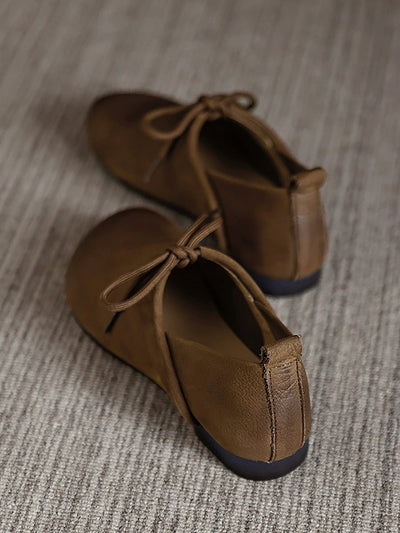 Women Autumn Soft Genuine Leather Low Heel Shoes