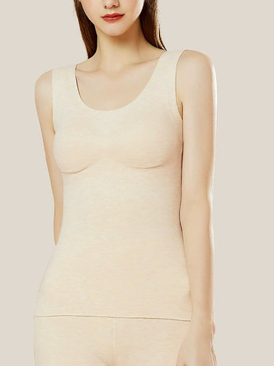 Women Autumn Casual Pure Color U-Neck Bottom Vest