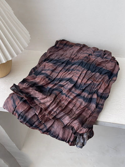 Women Vintage Shirred Tie-dye Shawl Scarf