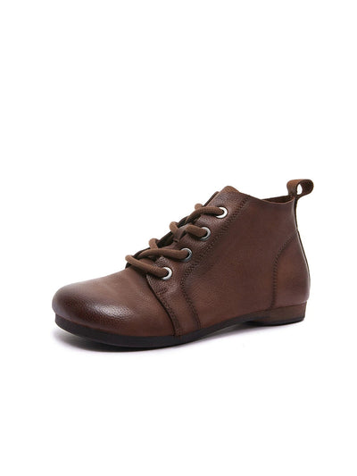 Women Genuine Leather Spliced Soft Ankle Boots