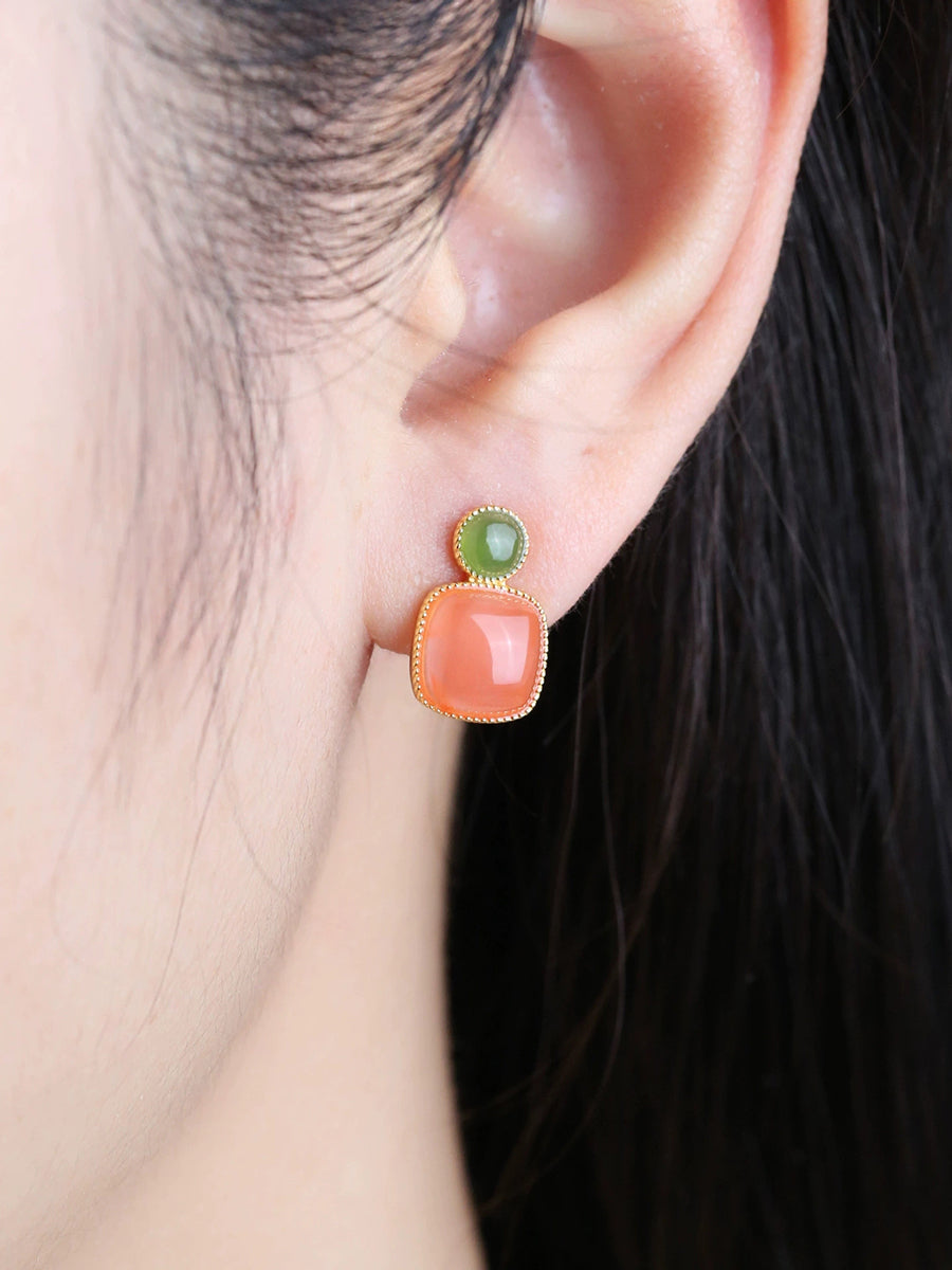 Women Artsy S925Silver Agate Earrings