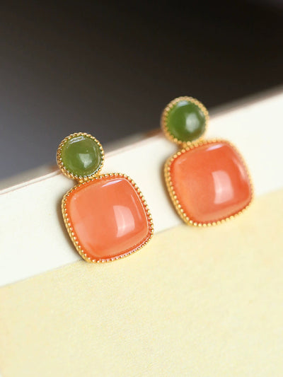 Women Artsy S925Silver Agate Earrings